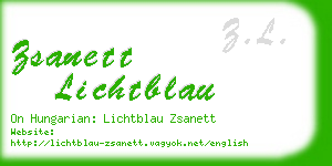 zsanett lichtblau business card